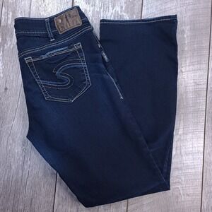 Silver Jeans Womens 32x31 Suki Slim Bootcut Dark Blue Denim Mid Rise Pants